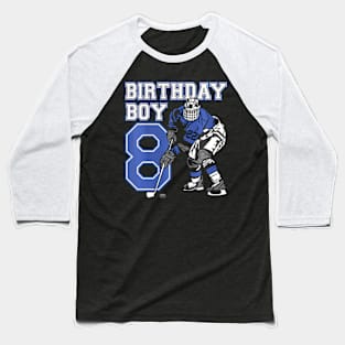Kids 8 Year Old Ice Hockey Themed Birthday Party 8Th Boy Baseball T-Shirt